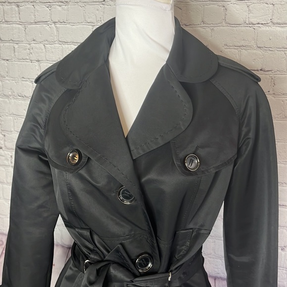 Jones New York Button Down Tie Waist Trench Coat - Picture 2 of 8